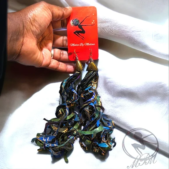 🆕 MBM "Twilight Seas" Swirl Tassel Earrings - Picture 2 of 5